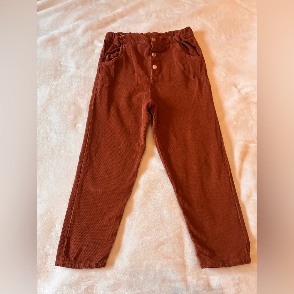 Finn & Vince Kids Rust Stretch Corduroy Trousers 6/7